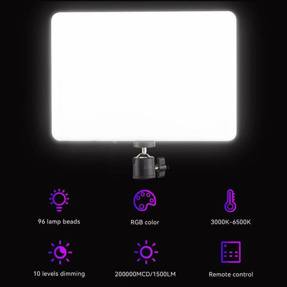 Лампа видеосвет LED RGB PM26 23x16 cm 96 Lights 2700K-6000K Remote USB + Adapter inside