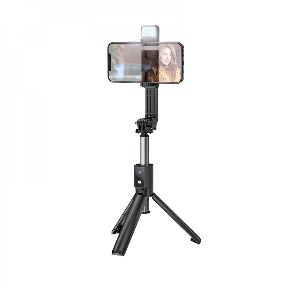 Live Broadcast Holder — Hoco K15 Treasure aluminum alloy fill light gimbal version live broadcast support — black