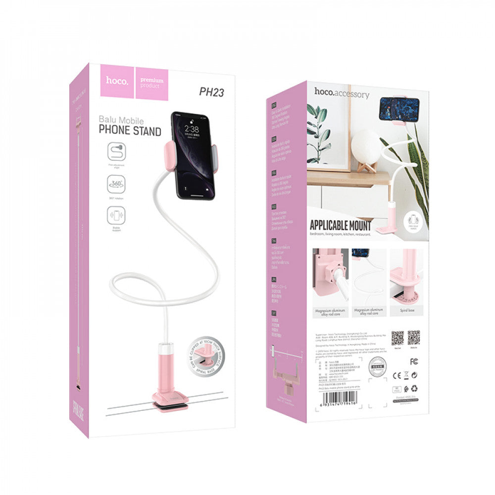 Holder — Hoco PH23 Balu mobile phone stand — pink white