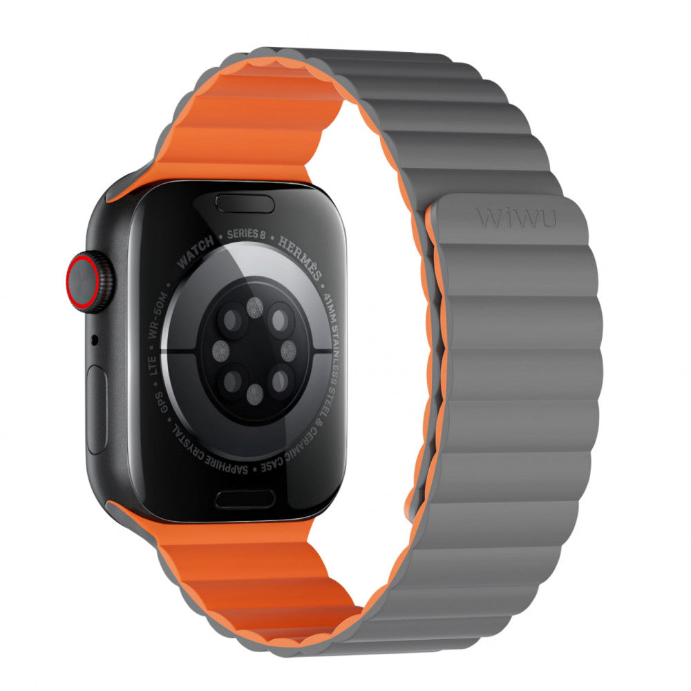 Ремінець Wiwu Wi-WB001 — Apple Watch 42 | 44 | 45 | 49 mm — Gray & Orange