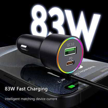 Car Charger 83W 1U 1C Earldom ES-CC44