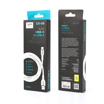Кабель USB C 3A (1m) Veron SC06 Silicon — Black