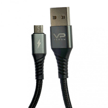 Кабель быстрой зарядки USB Micro 2.4A (0.25m) Veron NM09 Nylon