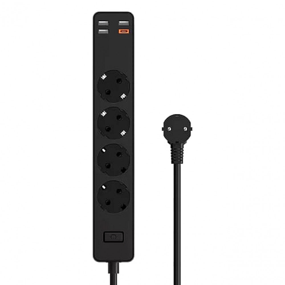 Фільтр живлення 3U | 5P | 1C | 13A | 3m — WiWU U02UK3MW PD20W UK Plug — Black