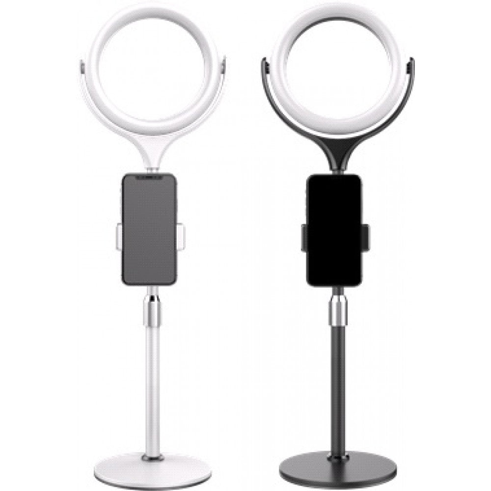 Лампа кольцевая комплект LED 26 cm F-537A 10&quot; 64 pcs light 3300K - 6000К + holder + remote + tripod stand — White