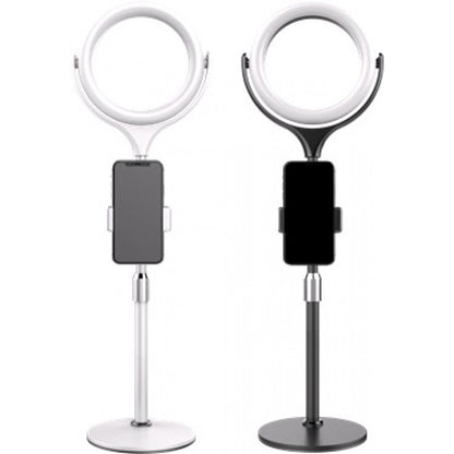 Лампа кольцевая комплект LED 26 cm F-537A 10&quot; 64 pcs light 3300K - 6000К + holder + remote + tripod stand — White