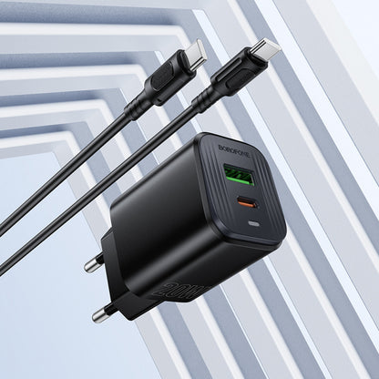 Home Charger 20W PD QC3.0 C to C Cable (1m) Borofone BAS83A — Black