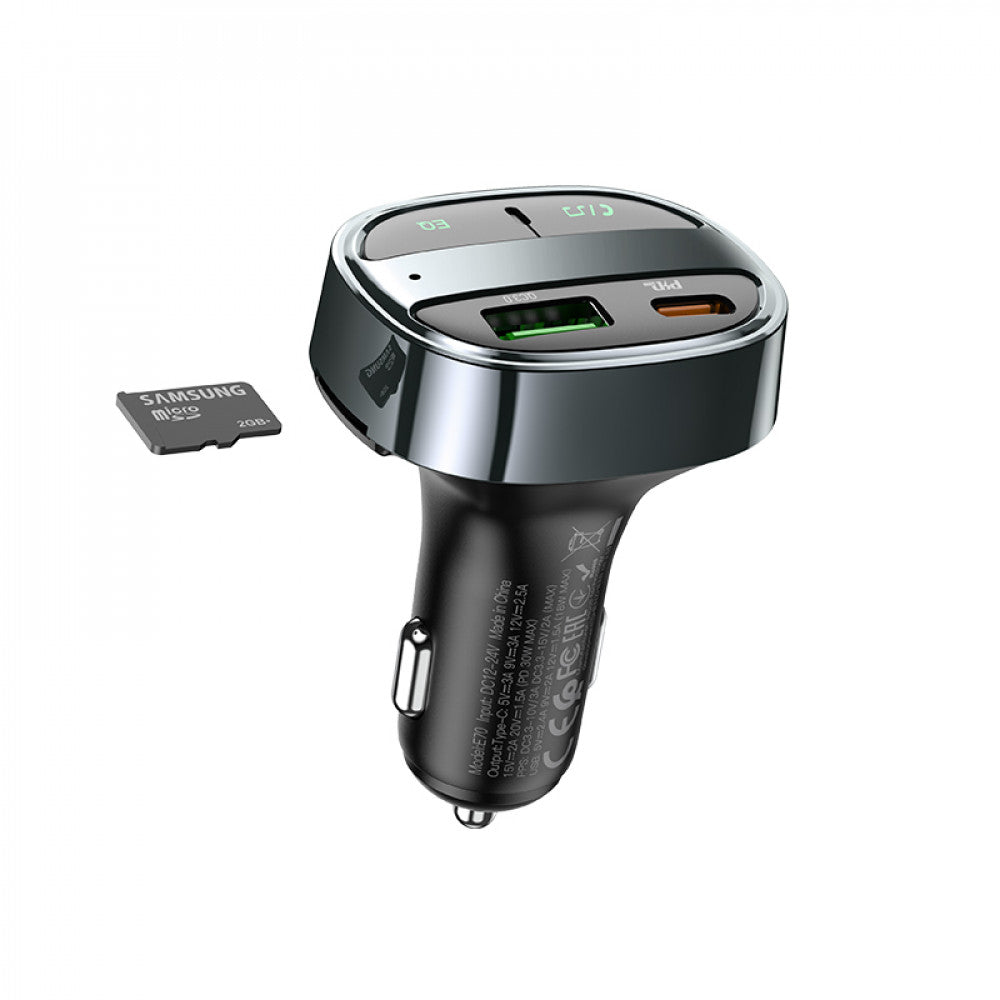 Fm Transmitter MP3 | Car Charger | 3.0A | PD30W | 1U — Hoco E70  — magic night