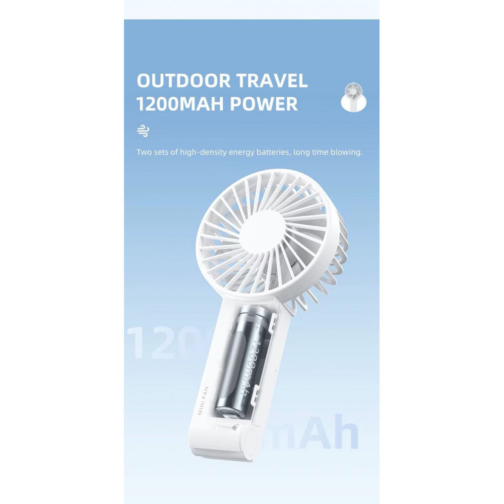 Портативный мини вентилятор WT-F58 - 1200 mAh — White