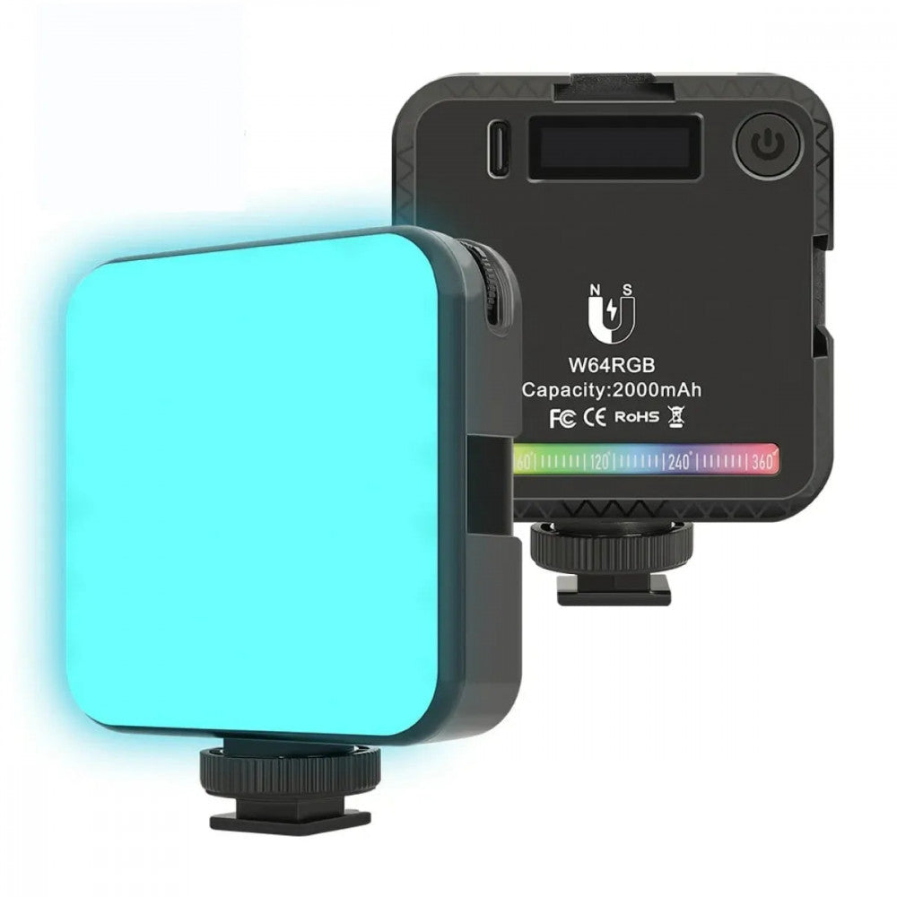 Накамерный видеосвет LED RGB — W64