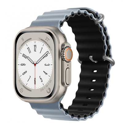 Ремінець Ocean Band Design Apple Watch 42 mm 44 mm 45 mm 49 mm — Gray & Black