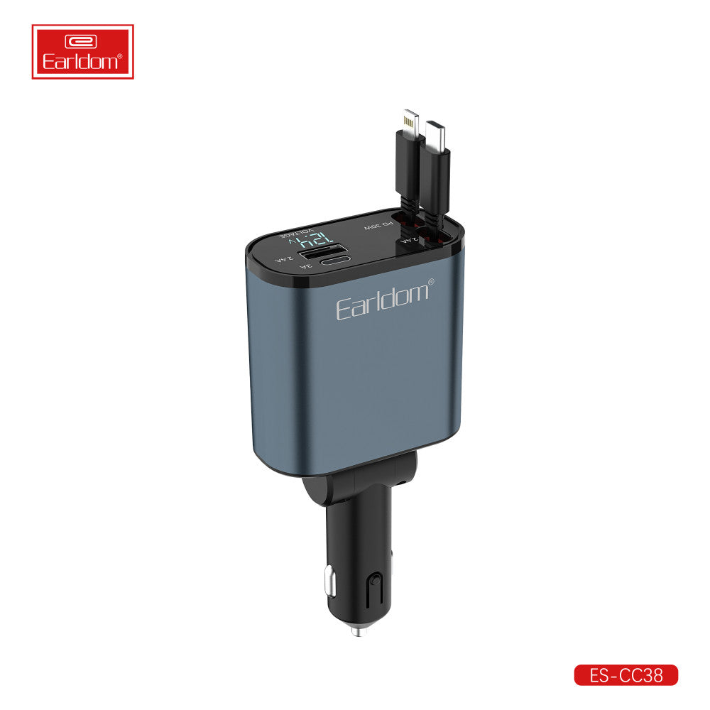Car Charger 2.4A 1U 1C Earldom ES-CC38