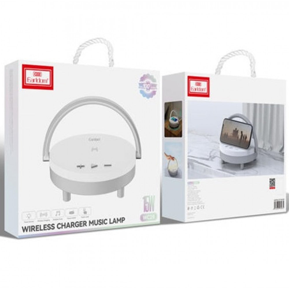 Wireless Charger 15W Earldom ET-WC28 LED Bluetooth Speaker White