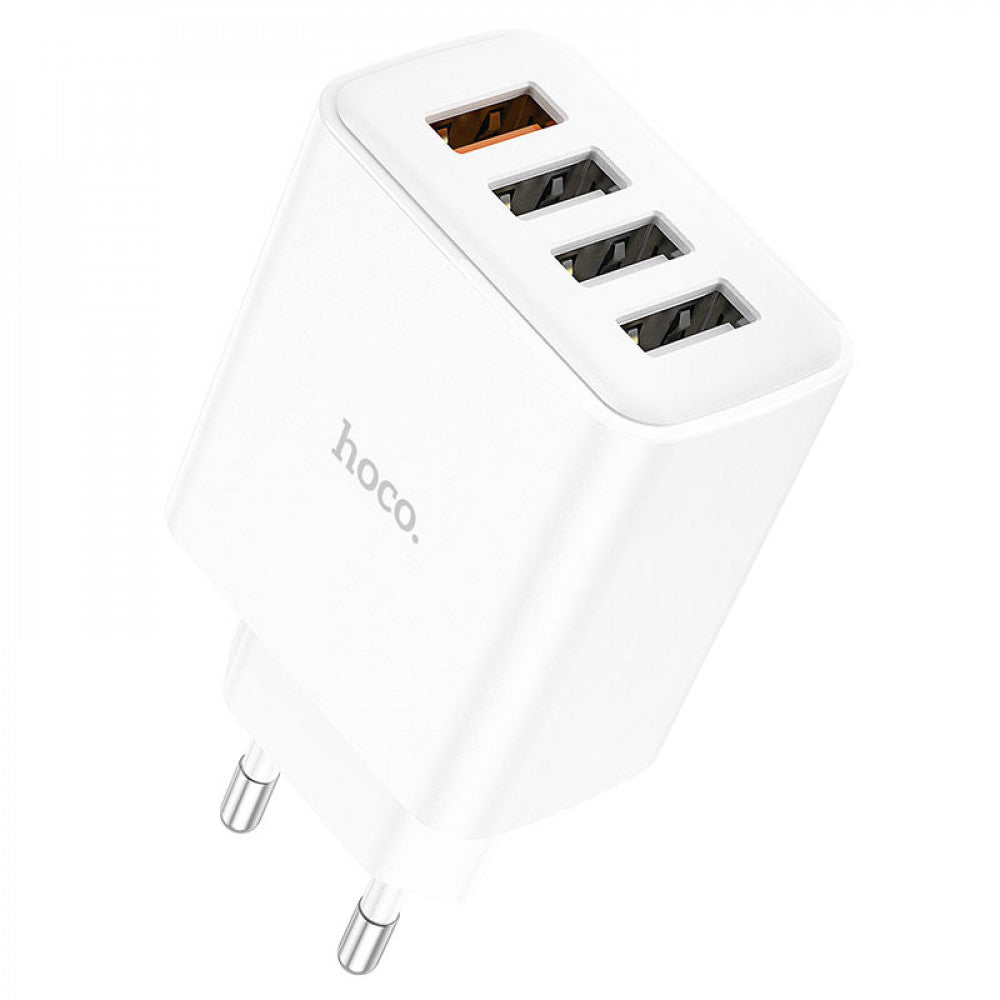 Home Charger | 28.5W | 4U | QC3.0 — Hoco C102A — White