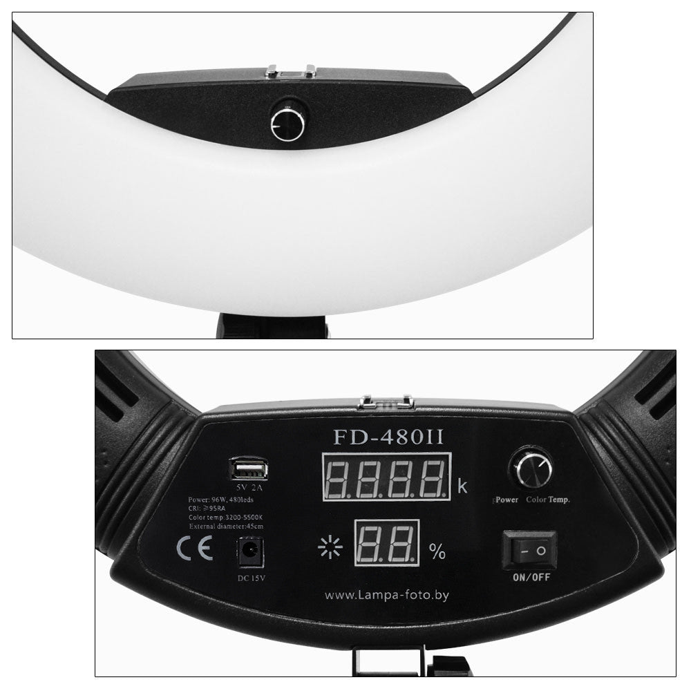 Лампа Кільцева LED Veron FD-480 II LSD 96W White із дзеркалом