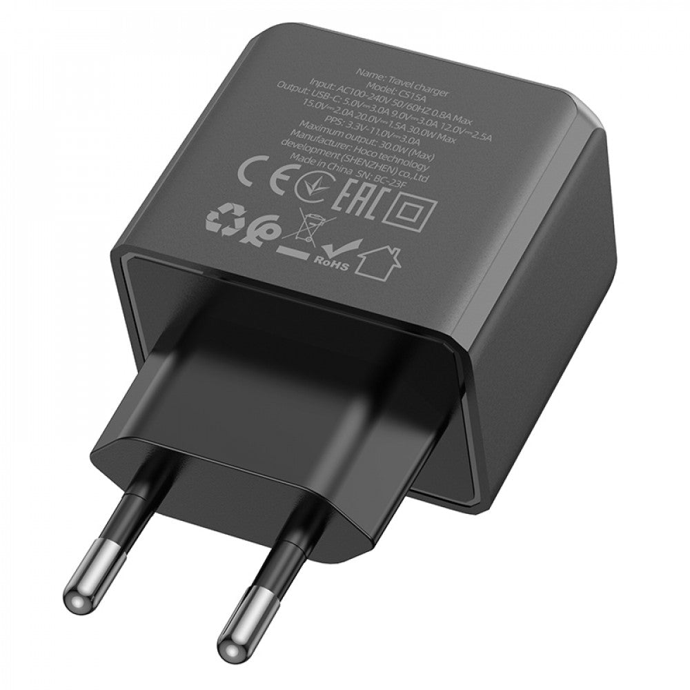 Home Charger | 30W | PD — Hoco CS15A — Black