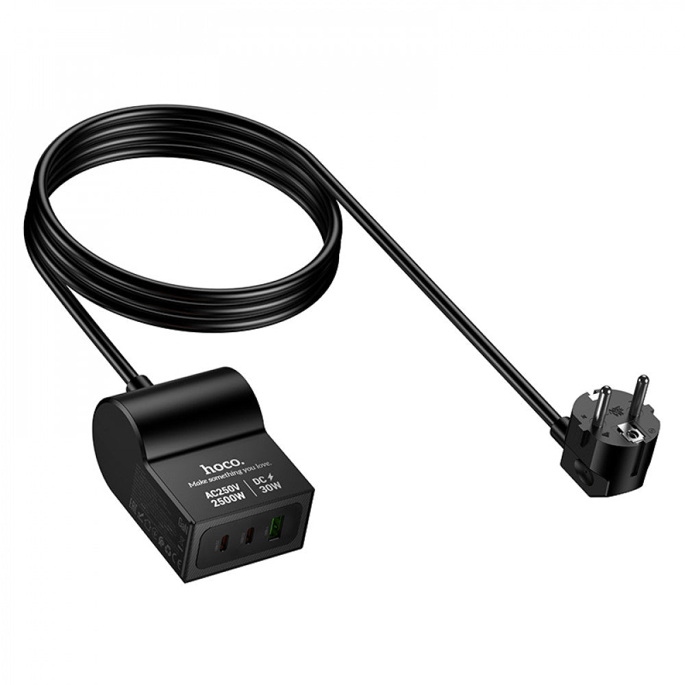 Мережевий фільтр 2500W 1U | 1P | 2C 30W | 1.5m — Hoco AC33
