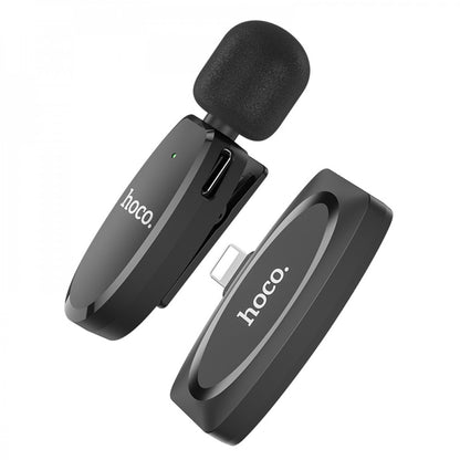 Wireless Digital Microphone — Hoco L15 iP Crystal lavalier — Black