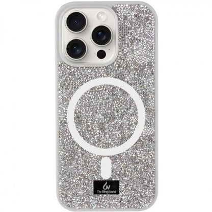 Bling World Rock Case With MagSafe — iPhone 16 Pro  — Silver