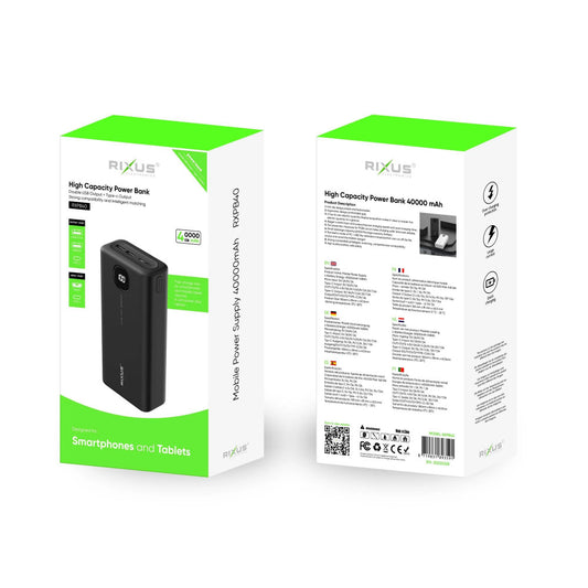 Power Bank 40000 mAh |  22.5W — Rixus RXPB40