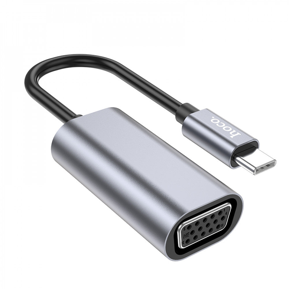 Adapter USB C To VGA Hoco UA21 — Metal Gray