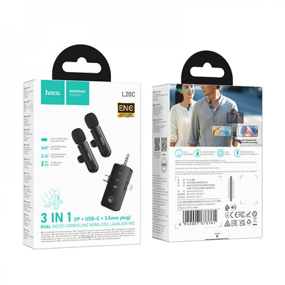 Wireless Digital Microphone — Hoco L20C Fair (iP/Type-C/3.5)