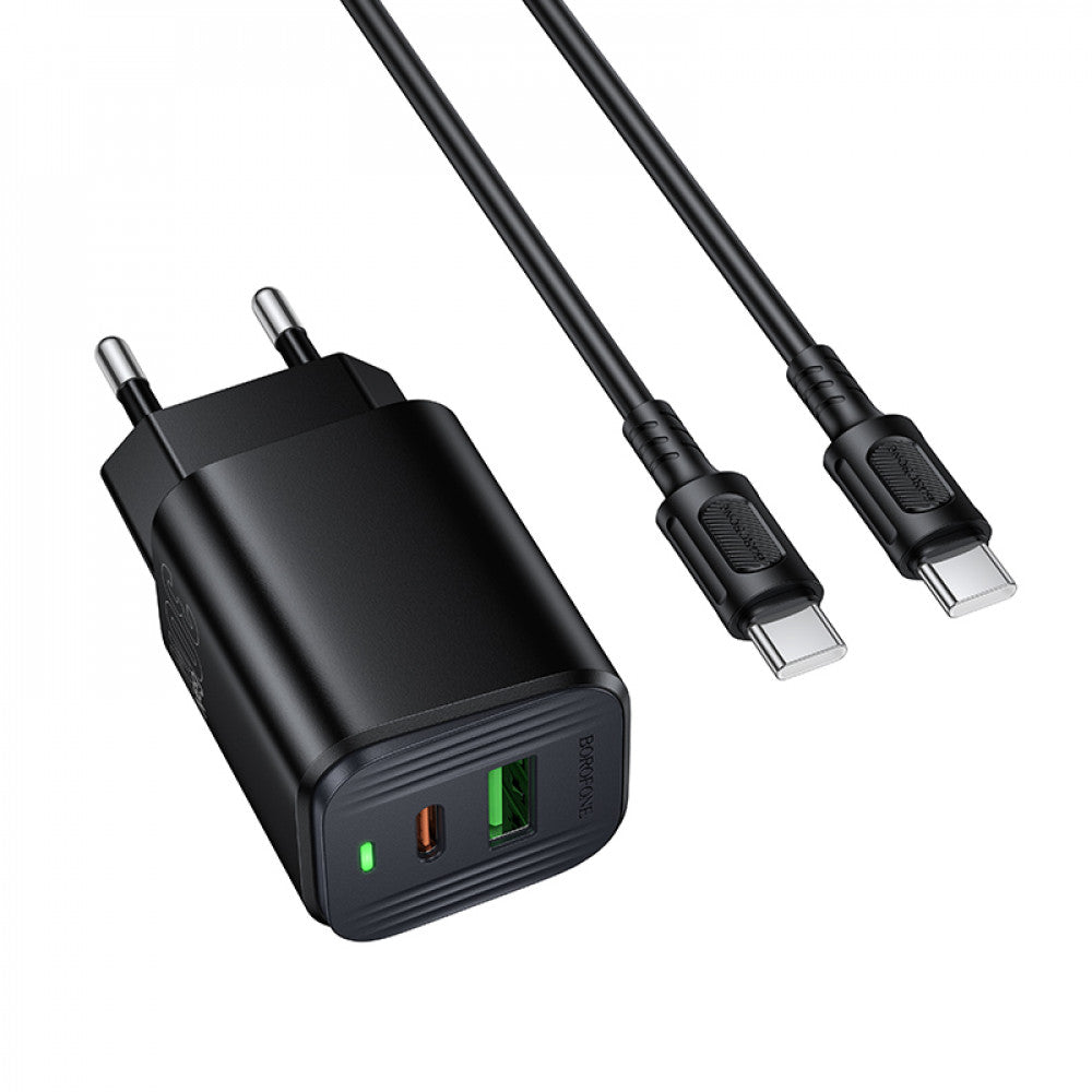 Home Charger | 30W | PD | QC3.0 | C to C Cable (1m) — Borofone BAS85A
