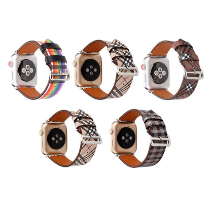 Ремінець Leather Skew Lattice Series — Apple Watch 42 mm | 44 mm | 45 mm | 49 mm — Colorful