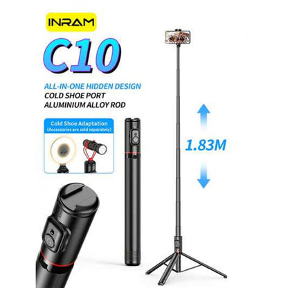 Monopod Tripod C10 | 1.83m | Button Bluetooth  aluminium alloy rod