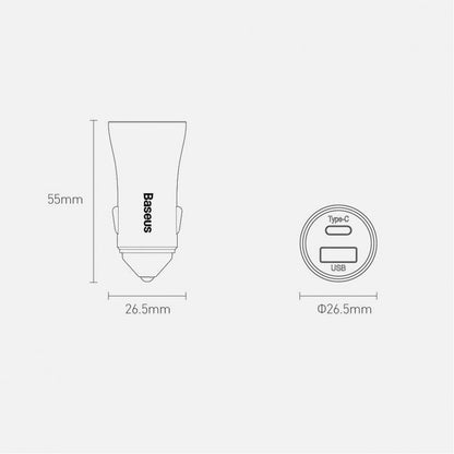 Car Charger 40W 1U 1C USB C Cable (1m) Baseus (TZCCJD-0G) Golden Contactor Pro Quick Charger Dark Gray — TZCCJD-0G Dark Gray