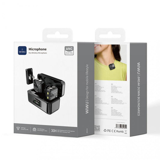 Беспроводной микрофон для телефона USB C+Lightning — Wiwu Wi-WM005