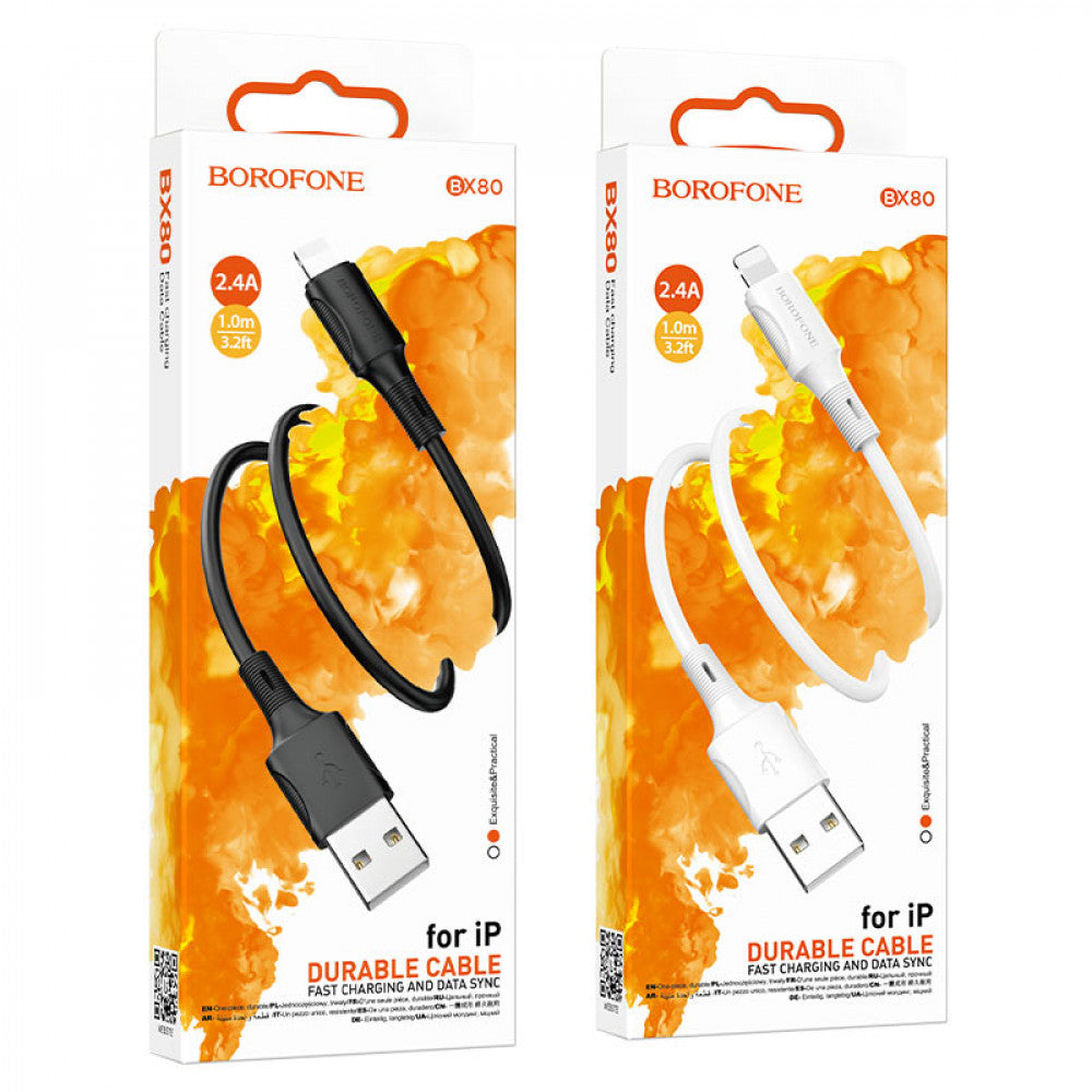 Кабель Lightning 2.4A (1m) Borofone BX80 — Black
