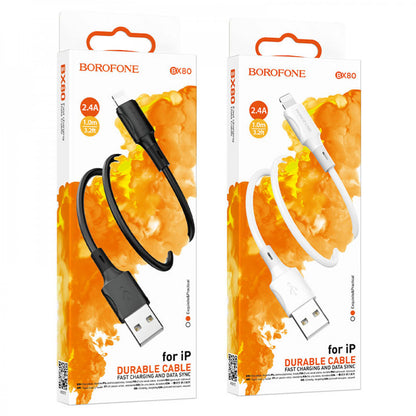 Кабель Lightning 2.4A (1m) Borofone BX80 — Black