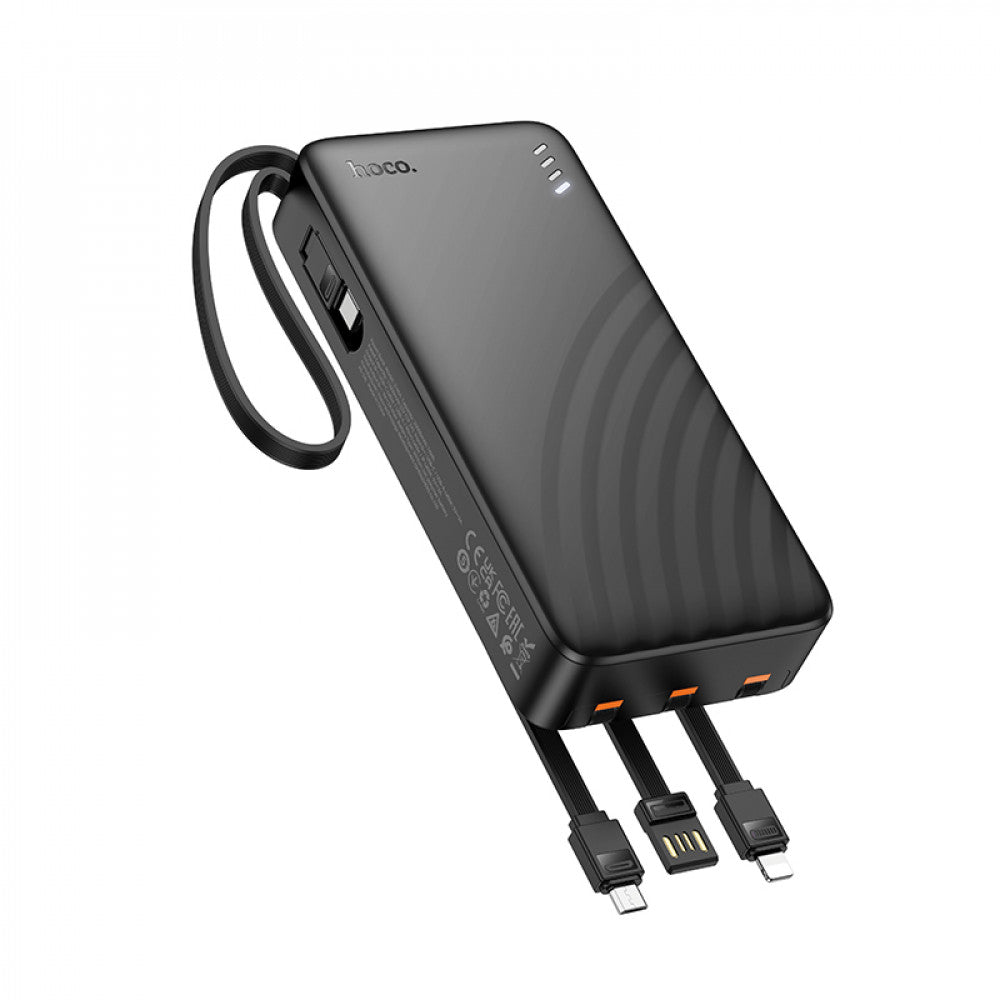 Power Bank 20000 mAh | Hoco J146A with four cables — Black