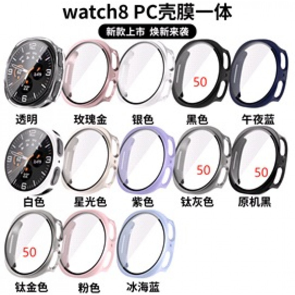 Чехол с защитным стеклом PC Glass Watch 8 44 mm — Grey
