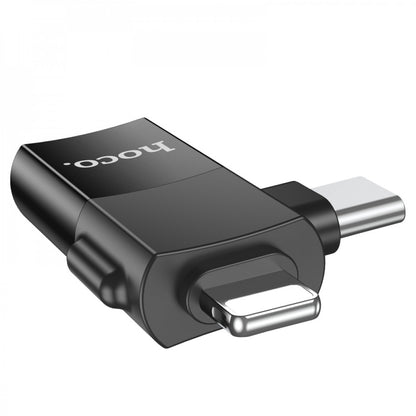 Adapter Lightning/UCB C To USB 2.0 Hoco UA17 — Black