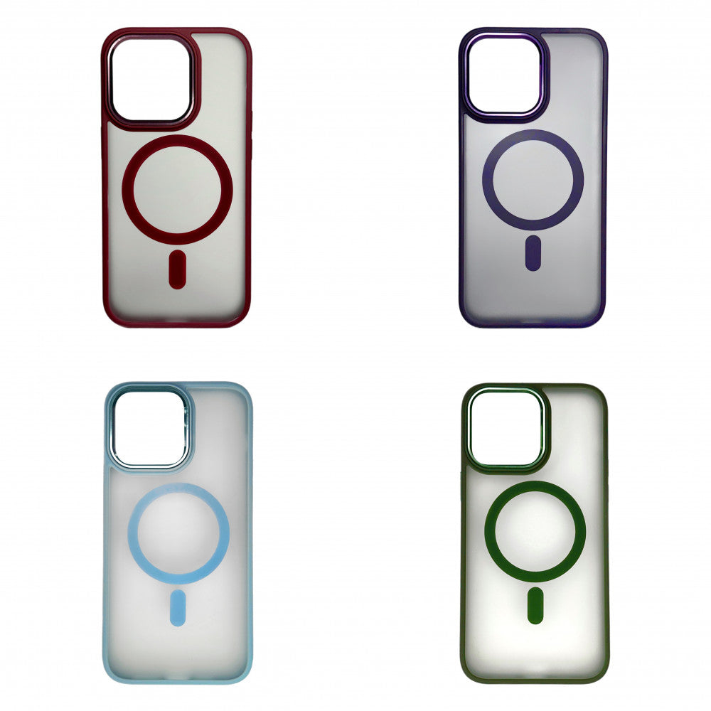 Накладка Чохли Colorful Matte Case with MagSafe iPhone 13 — Bordo