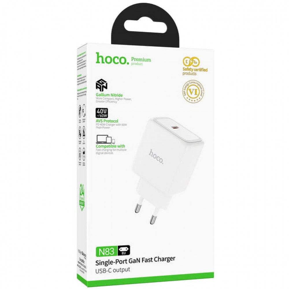Зарядное устройство Hoco N83, 40 Вт, PD — White