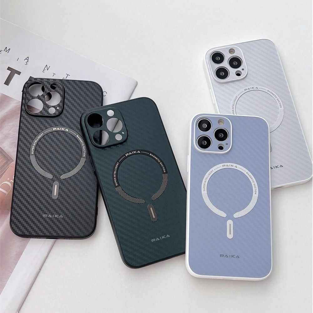 Накладка Чехлы Carbon case with magsafe iPhone 14 Pro — Black