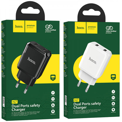 Home Charger 2.1A 2U Hoco N7 — Black