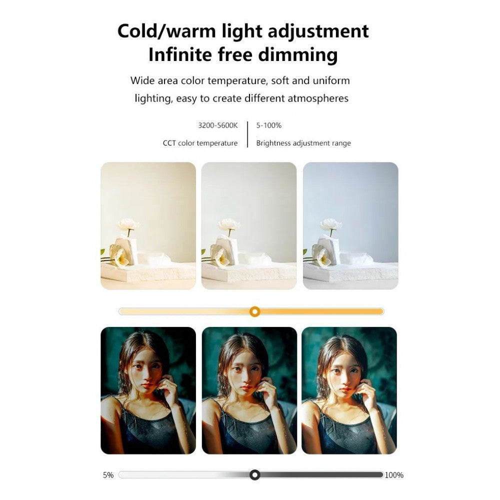 Гнучкий світлодіодний відеосвітло ZSYB JB-200X 200W 3200K-5600K з керуванням через додаток 63 см