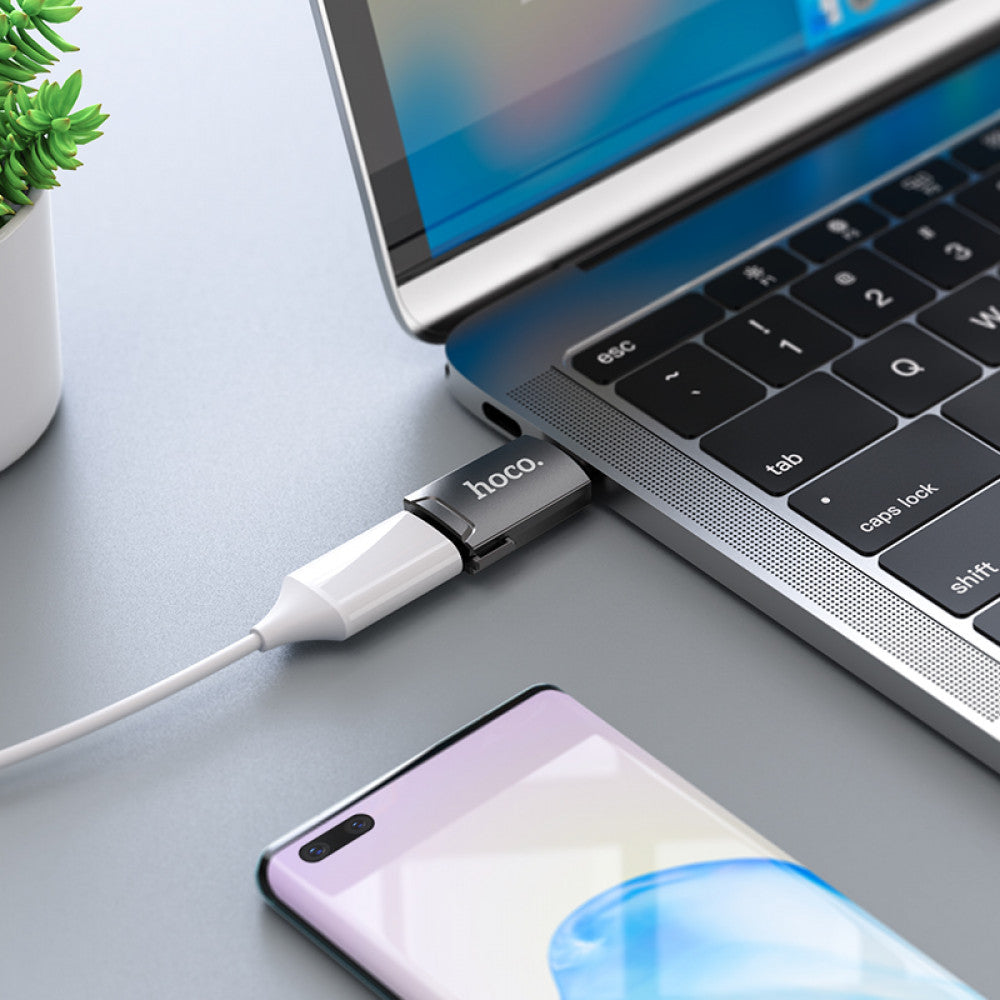 Adapter USB C To HDTV Hoco UA19 — Metal Gray