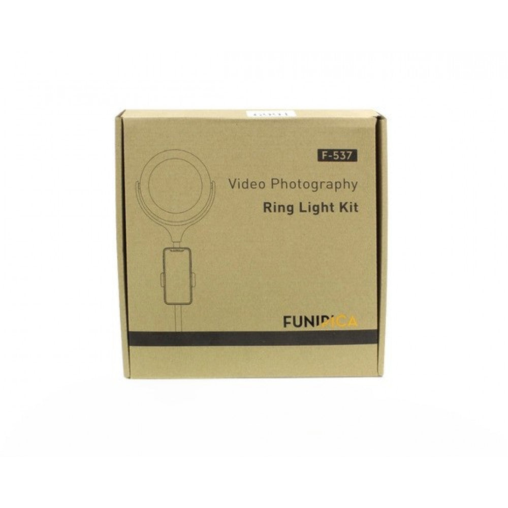 Лампа кольцевая комплект LED 26 cm F-537A 10&quot; 64 pcs light 3300K - 6000К + holder + remote + tripod stand — White