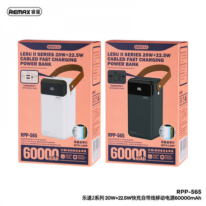 Power Bank 60000 mAh — Remax RPP-565 20W+22.5W Fast charging  — Gray