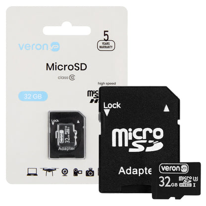 Memory Card 32GB  Veron microSDHC (UHS-1) class 10 with adapter