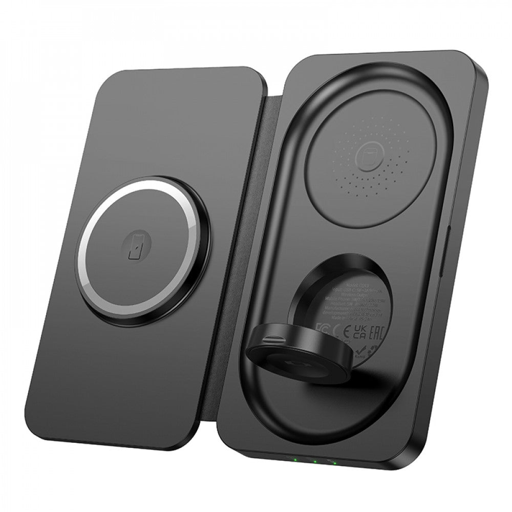 Magnetic Wireless Charger 3 in 1 - Hoco CQ13 - Black