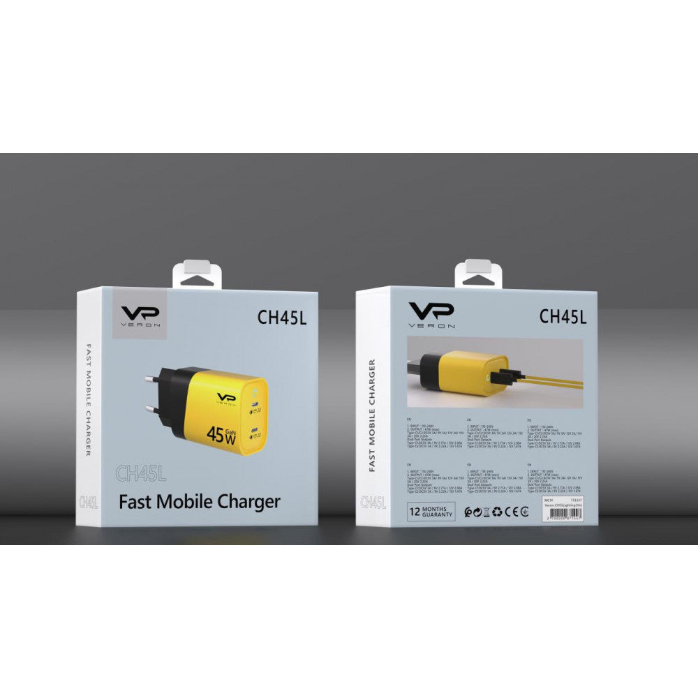 Home Charger 40W GaN 2 PD Veron TC-35