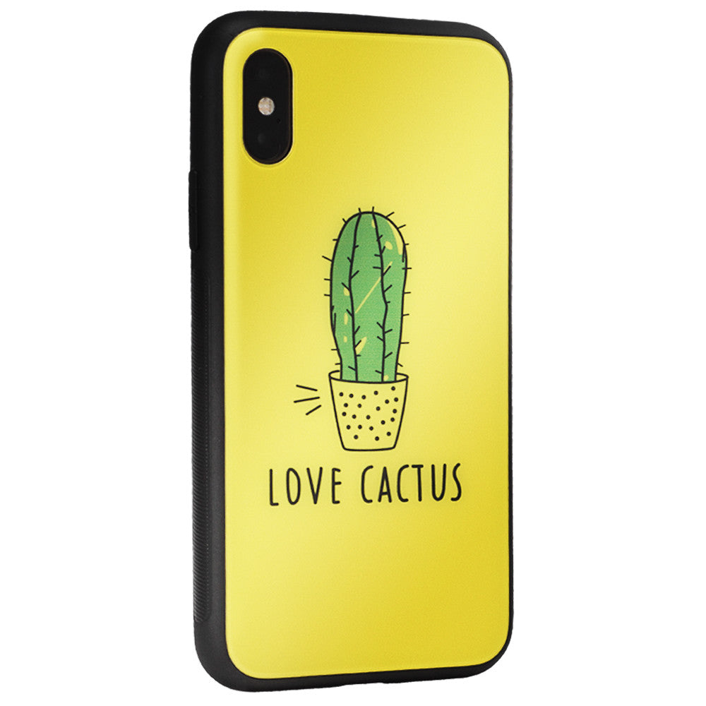 Glass with print TPU Case iPhone Xs 