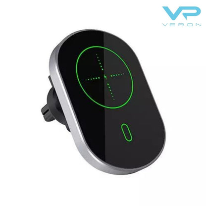 Автотримач магнітний на повітропровід із бездротовою зарядкою 15W Veron C13 MagSafe — Black