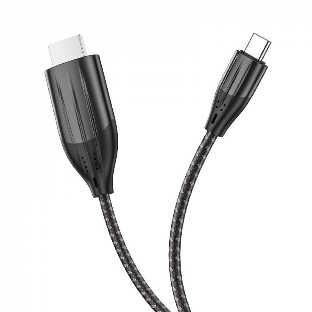 USB C to HDMI Cable (2m) — Hoco UA16 HD on screen — Metal gray